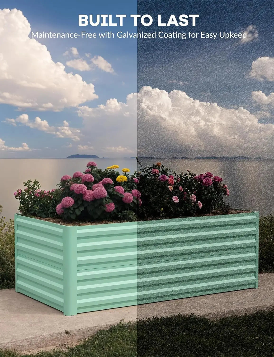6x3x2 8x4x2ft Deep Root Planter Box for Vegetables Flowers Herbs-Large Metal Raised Garden Bed Kit
