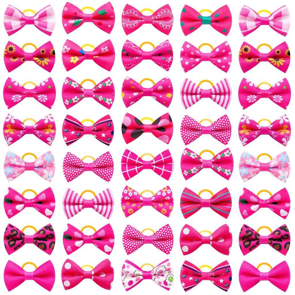 10/20/30PCS Pet Hair Accessories Bows Puppy  Grooming Bows Mix Colours Decorate Hair for Small Dog Hair Rubber Band Dog Supplier