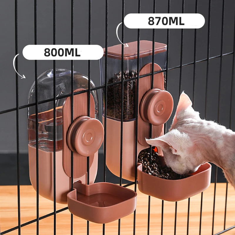 HOOPET Automatic Pet Bowls Cage Hanging Feeder Pet Water Bottle Food Container Dispenser Bowl for Puppy Cat  Pet Feeding Product