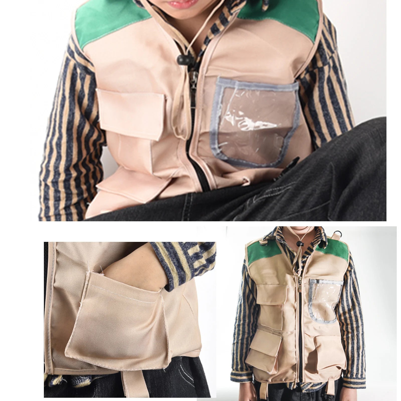 Children'S Outdoor Adventure Vest Set,Cosplay Role-Playing,Outdoor Adventurer Performance Clothing