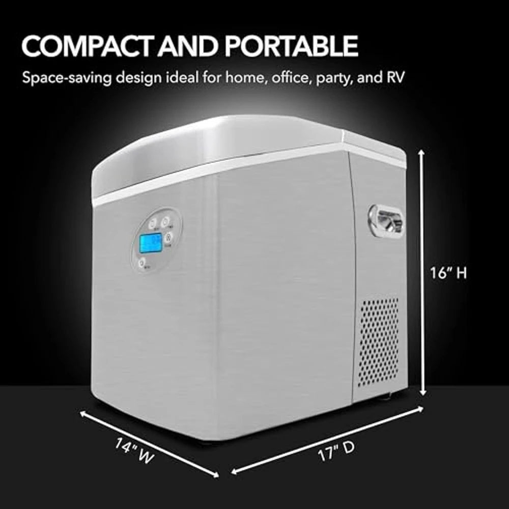 Free shipping - Portable 49lb Capacity Stainless Steel with Water Connection Ice Makers,Easy to use, One Size - New upgrade