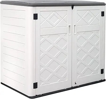 Larger Outdoor Storage Shed Weather Resistance, Resin Sheds & Outdoor Storage for Garden, Patios, Backyards, 48 Cu.Ft Tool Shed