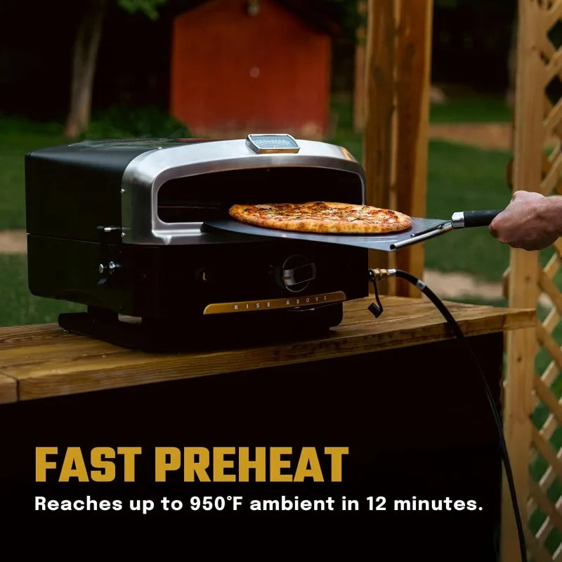 Versa 16 Propane Gas Outdoor Pizza Oven With Rotating Cooking Stone | Portable Appliance For All Kitchens