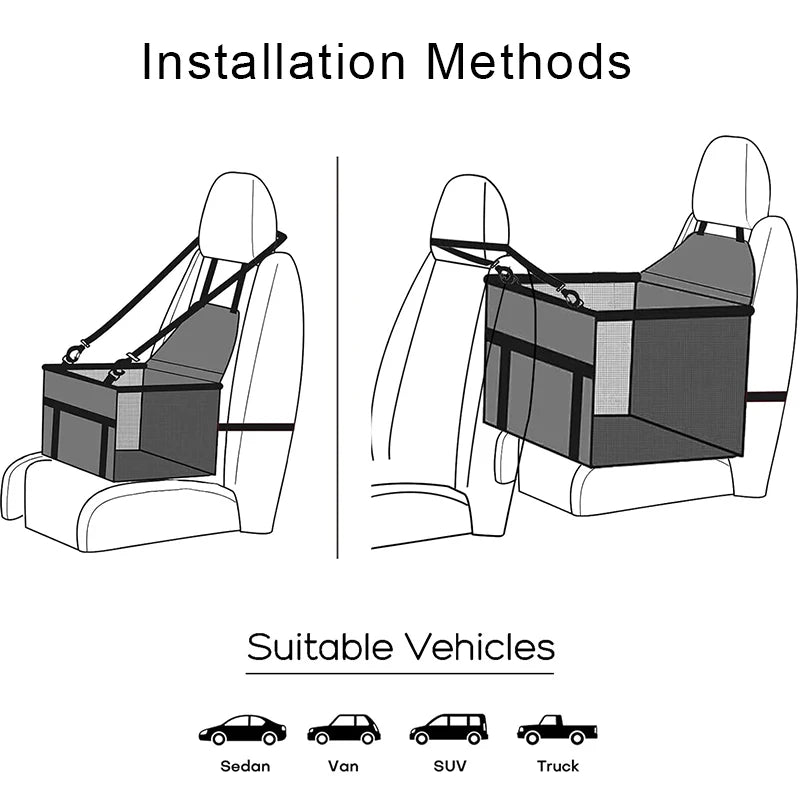 Dog Car Seat,Scratch Proof Durable Pet Booster Car Front Seat Puppy Safety Belt Stable Foldable Travel Pet Car Seat