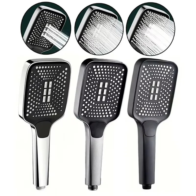 Adjustable Shower Head With 3 Modes Large Flow Shower Head High Pressure Water Saving Shower Faucet Bathroom Accessories