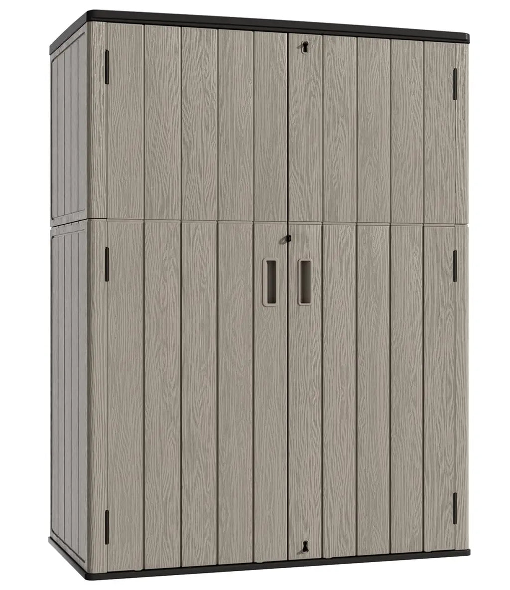 Outdoor Storage Shed,57 Cu.ft Vertical Outdoor Storage Cabinet Waterproof, Outdoor Resin Tool Shed for Patio, Customized