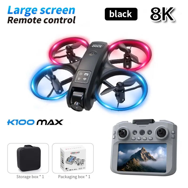 New K100 MAX GPS Drone Toy 8K Camera Large Screen Optical Flow HD Dual Camera Obstacle Avoidance Toy Gift Photography Quadcopter