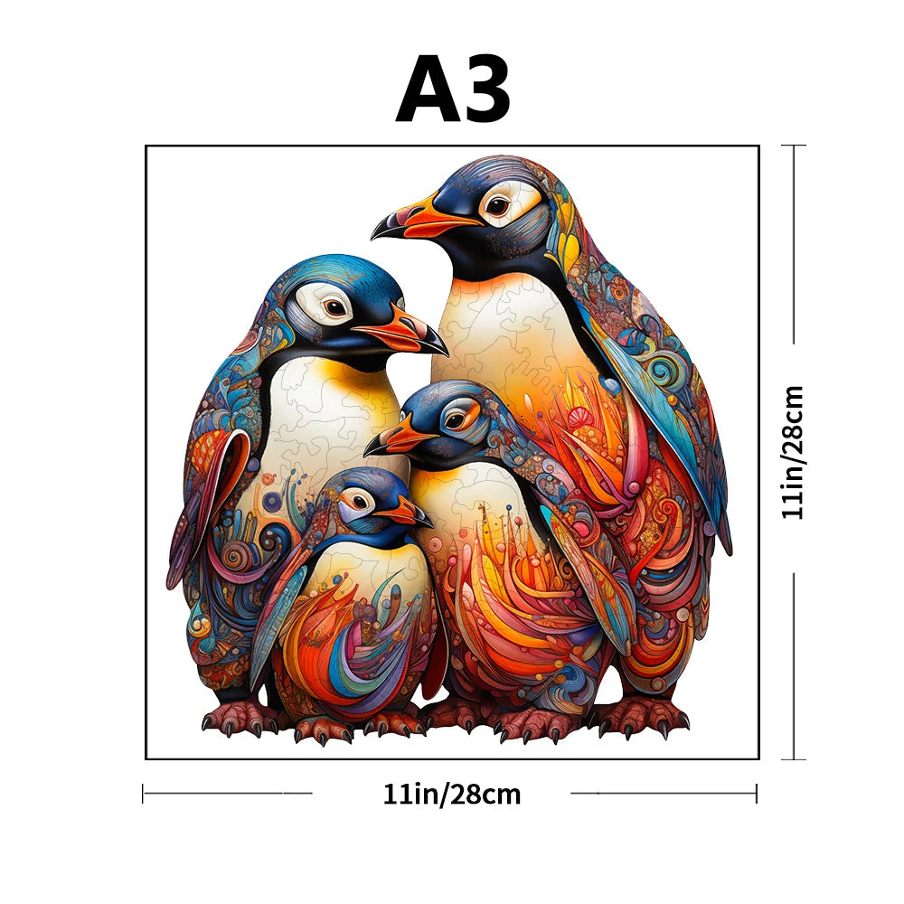 Penguin Wood Puzzle Home Decoration Painting Atress Eelief Roy Holiday Gift