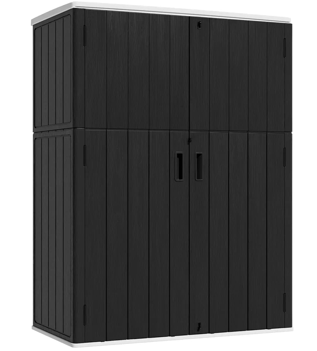 Outdoor Storage Shed,57 Cu.ft Vertical Outdoor Storage Cabinet Waterproof, Outdoor Resin Tool Shed for Patio, Customized