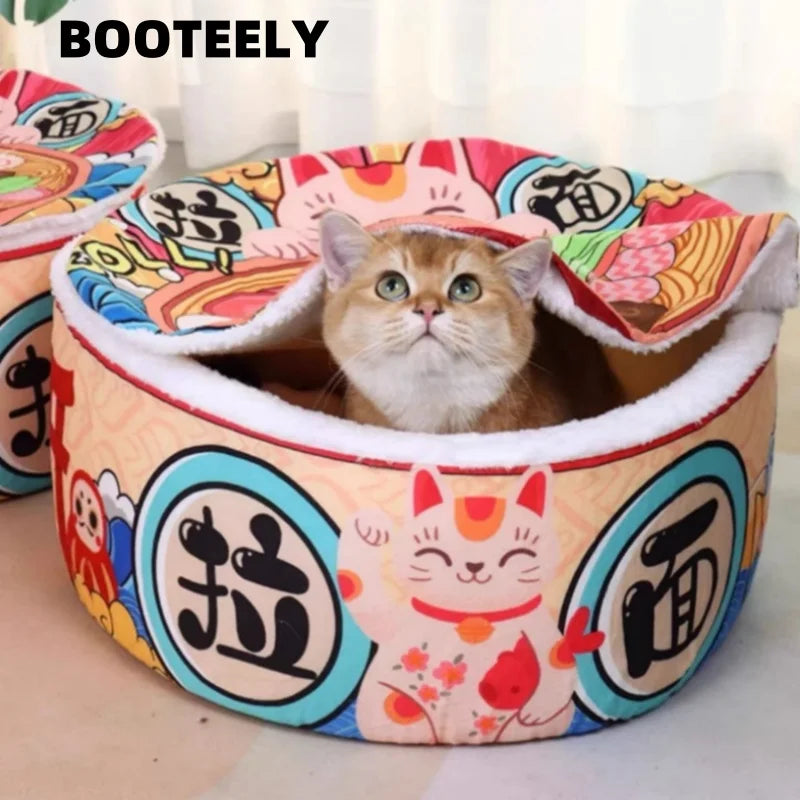 Pet Dog Cat House Kennel Super Large Instant Noodle Warm Dog Cat Nest Beds Cushion Cup Cozy Nest