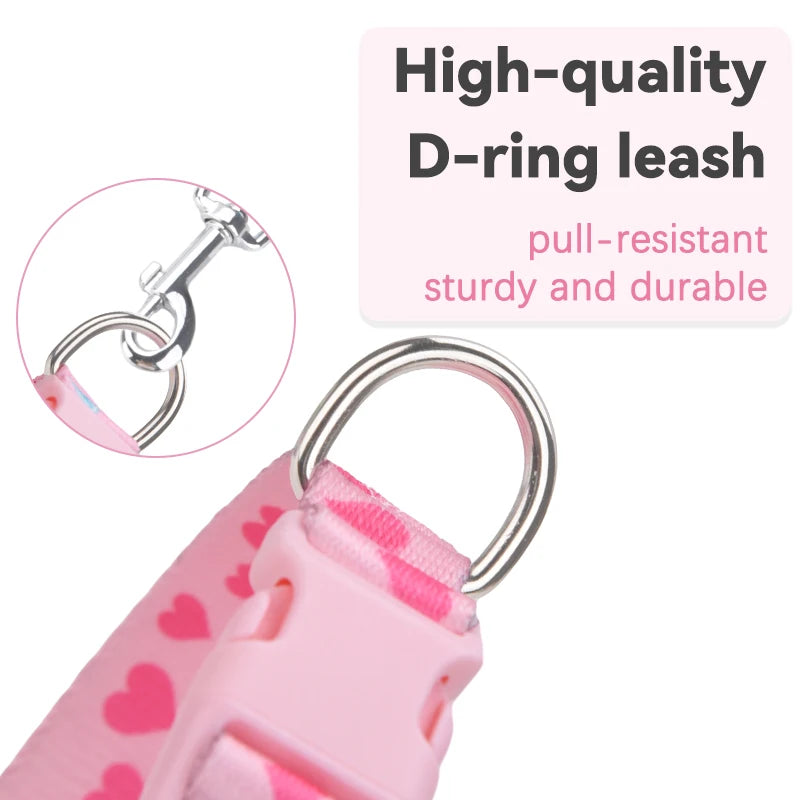 CP613--love printed pet dog & cat collar, high density printed ribbon and exquisite pendant, durable buckle.