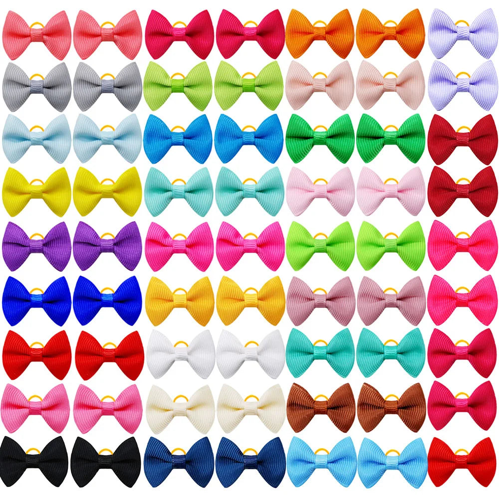 10/20/30PCS Pet Hair Accessories Bows Puppy  Grooming Bows Mix Colours Decorate Hair for Small Dog Hair Rubber Band Dog Supplier