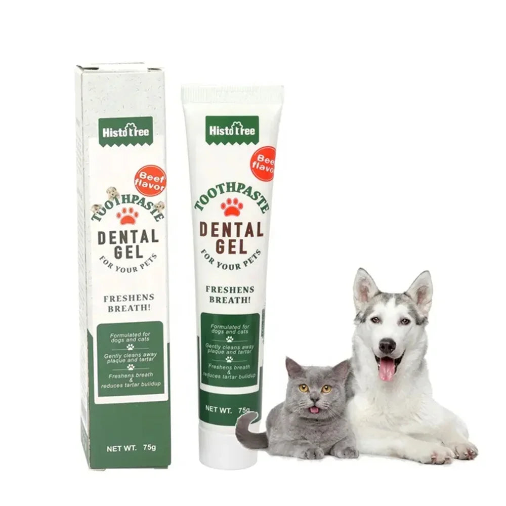 NEW Pet Dog Tootpaste Cleaning Supplies Vanilla Beef Flavor Pet Cat Dog Toothpaste